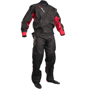 Gul Dartmouth Eclip Zip Drysuit Negro / Rojo Gm0378-b3 Con Ropa Interior Gratuita